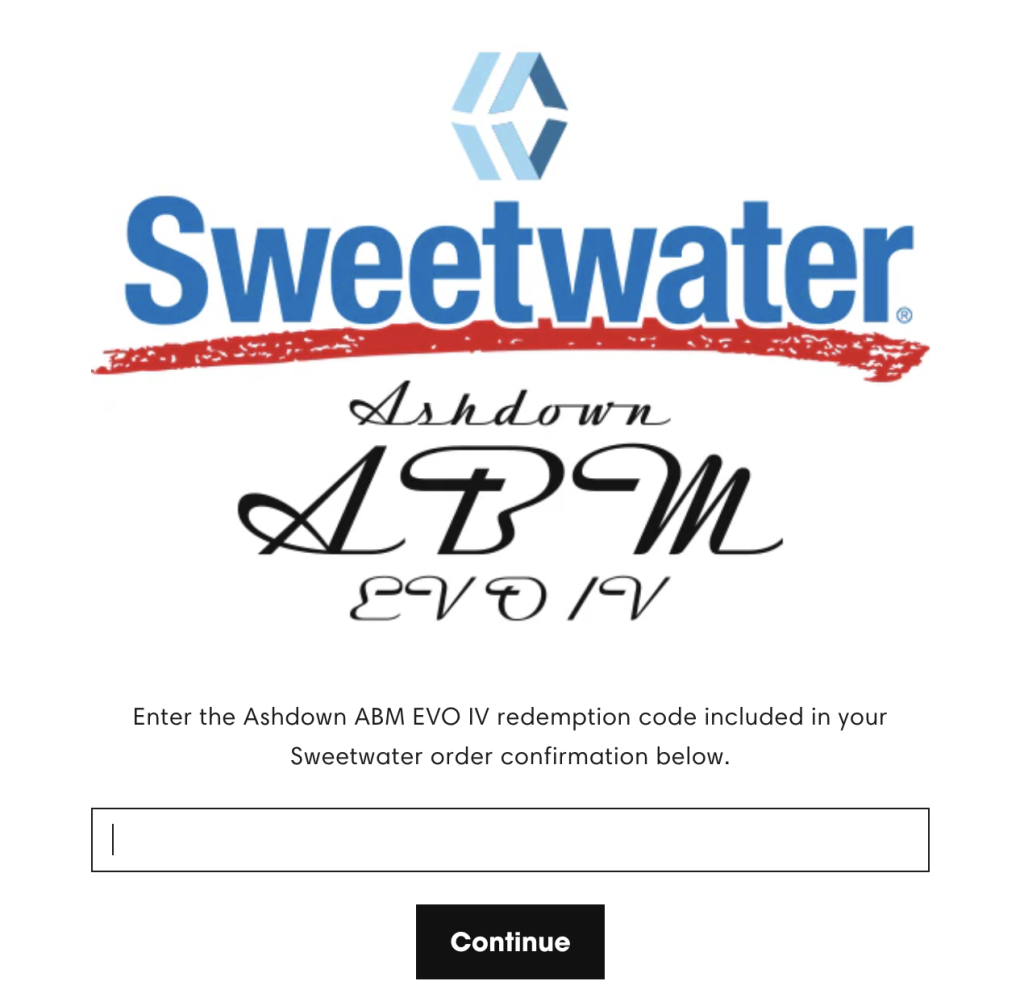 Sweetwater Mixwave Ashdown redemption page